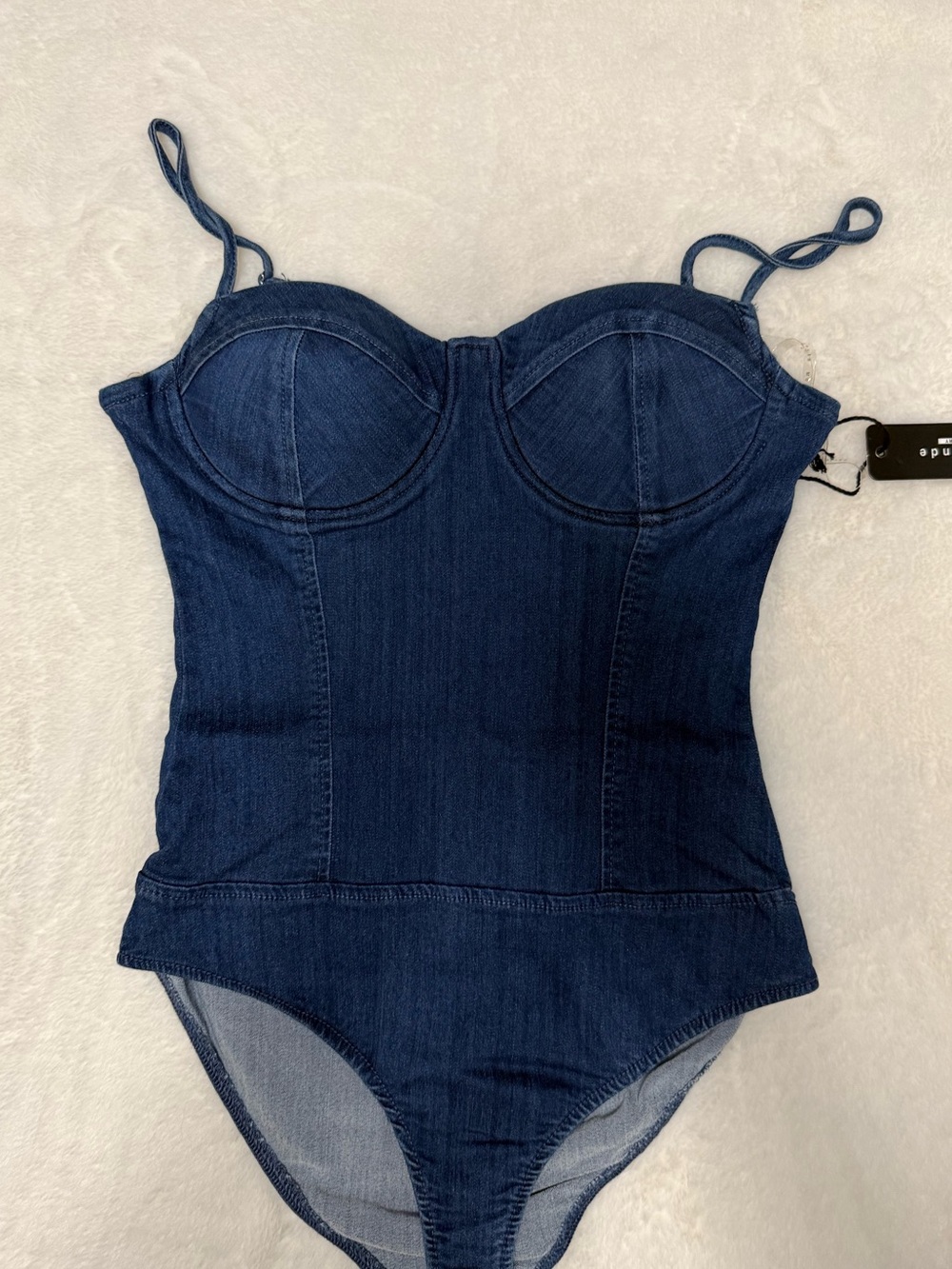 NWT Haute Monde denim corset bodysuit in size Small - Picture 2 of 9